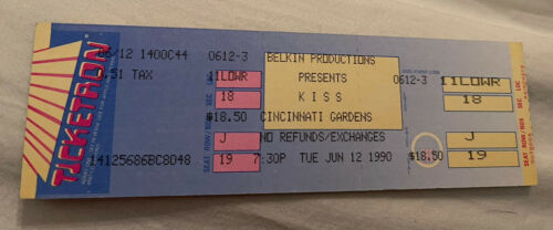 Kiss Little Caesar Slaughter Rare Unused Concert Ticket Cincinnati 06/12/1990