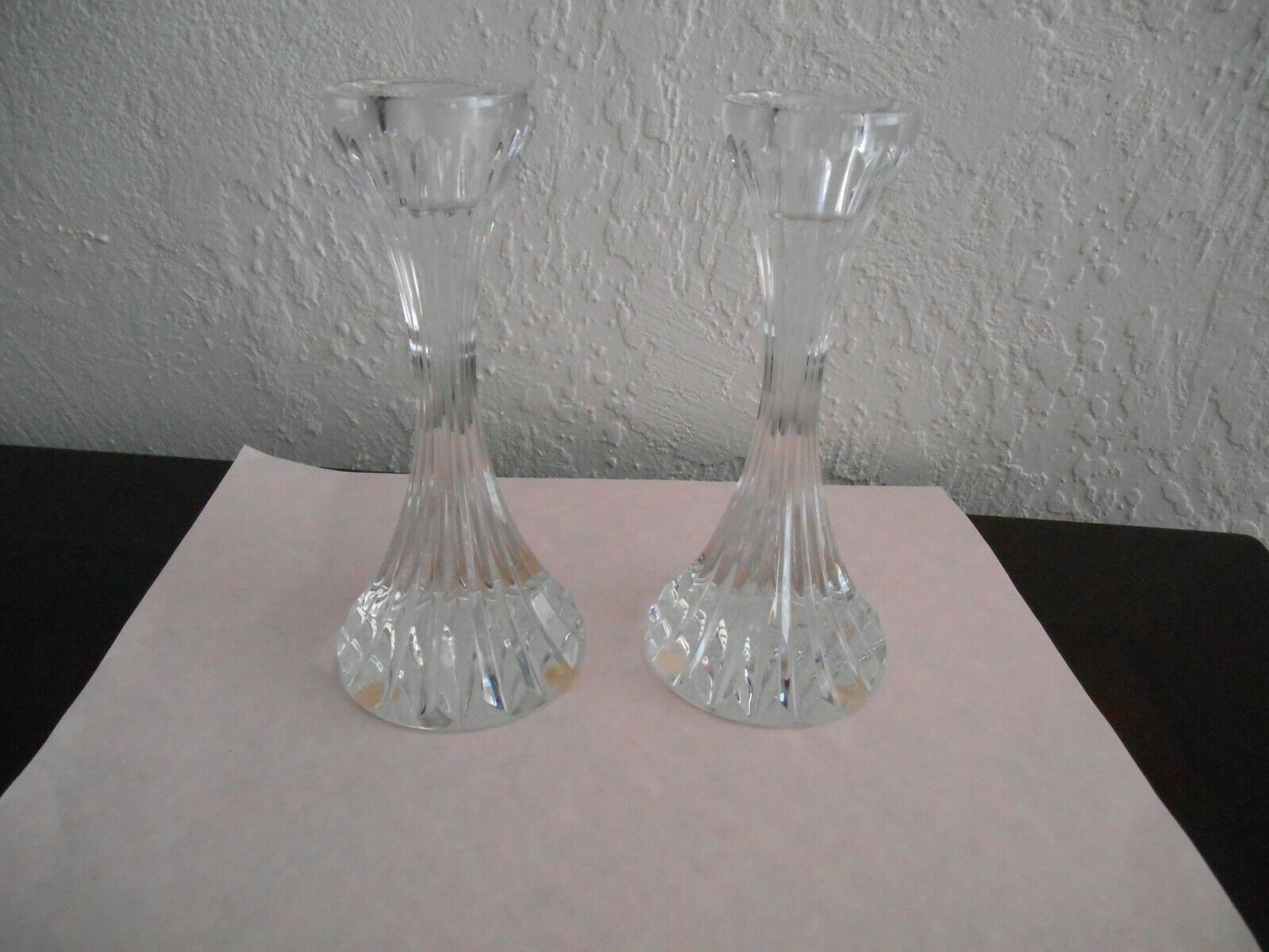 Baccarat Crystal Massena Pair Of Candlestick Holders  6" France Retired