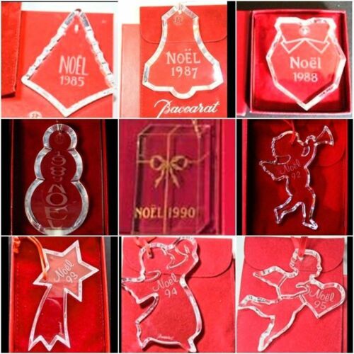 $120 Baccarat French Clear Crystal Christmas Noel Annual 1983-2000 Ornament W/b