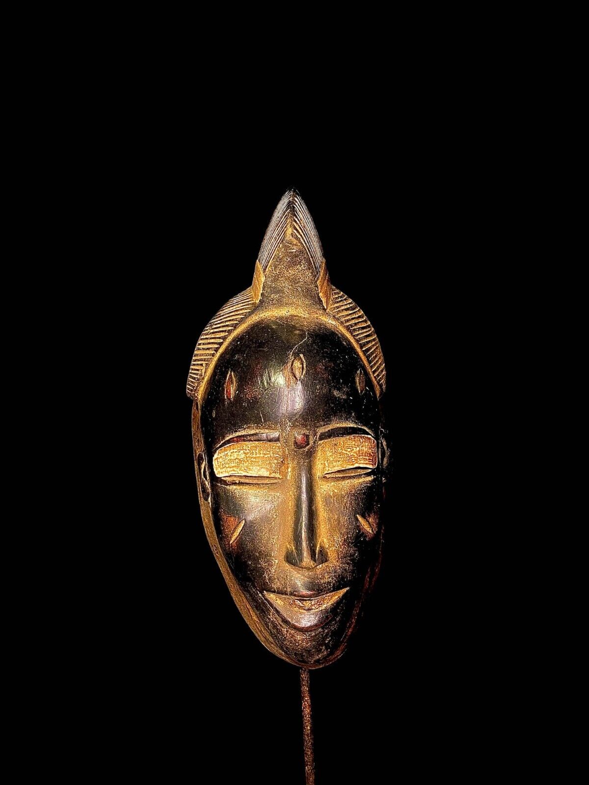 African art handcrafted from one piece wood yaure or guro mask handmade -3572