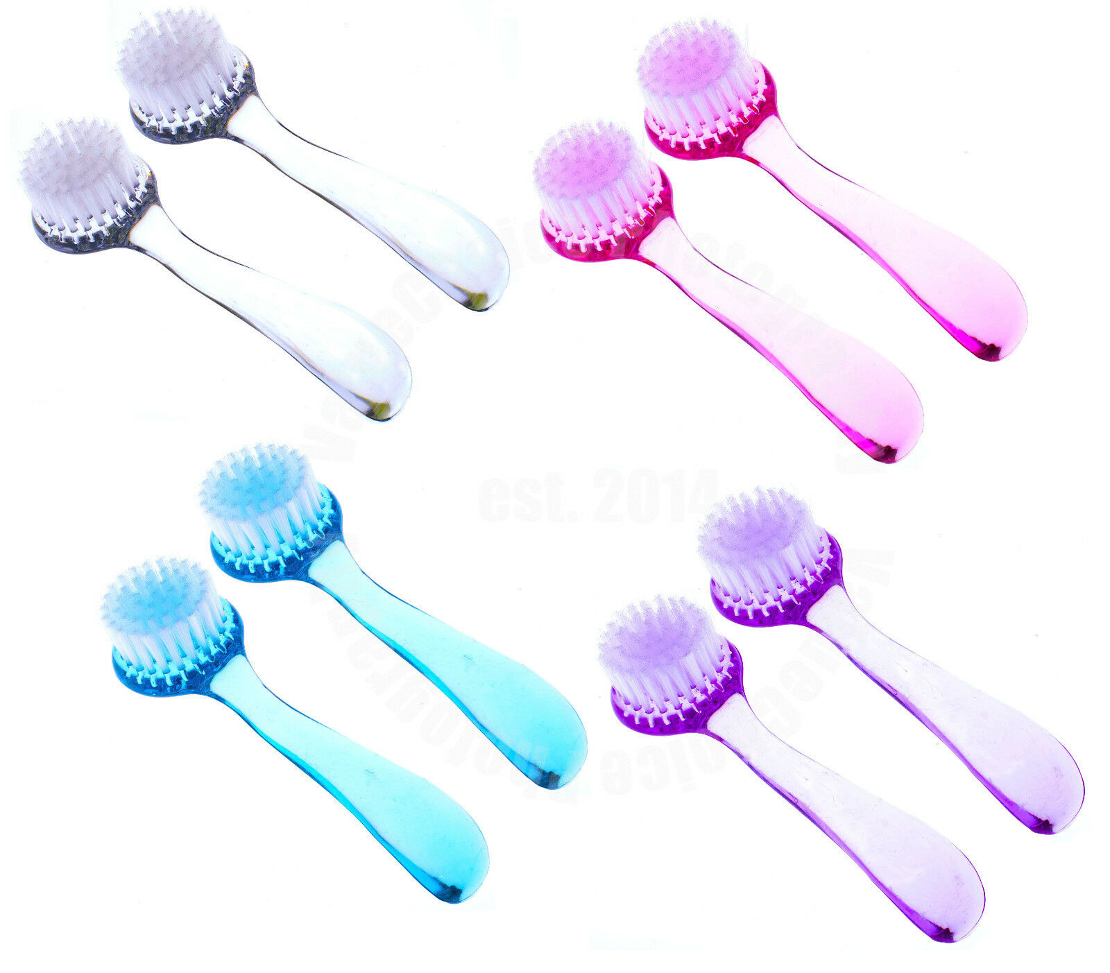 2 Pcs Face Facial Cleansing Brush Scrub Care Cleaning Soft Bristle Exfoliating