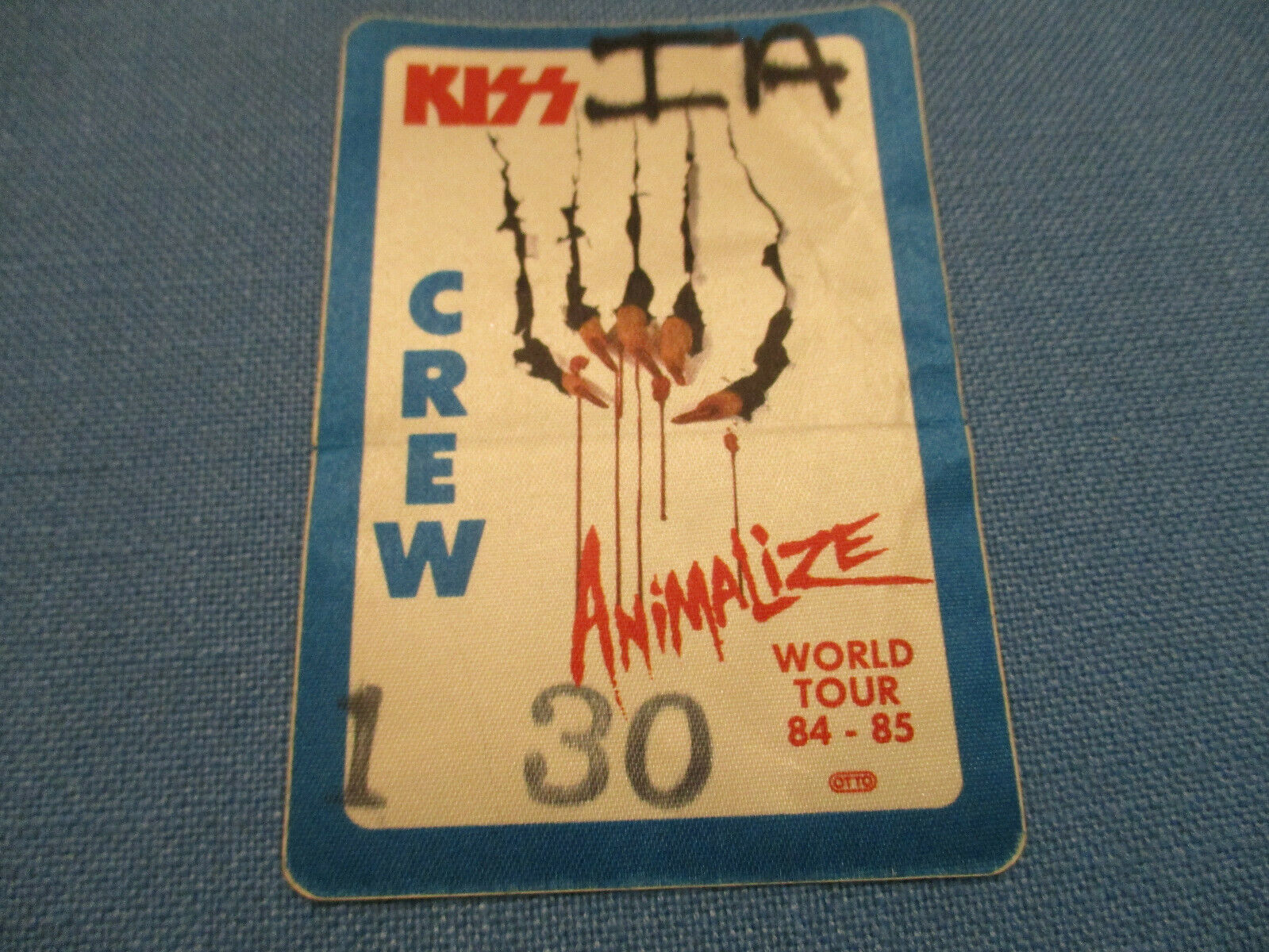 KISS ANIMALIZE WORLD TOUR 84-85 CREW SILK PASS