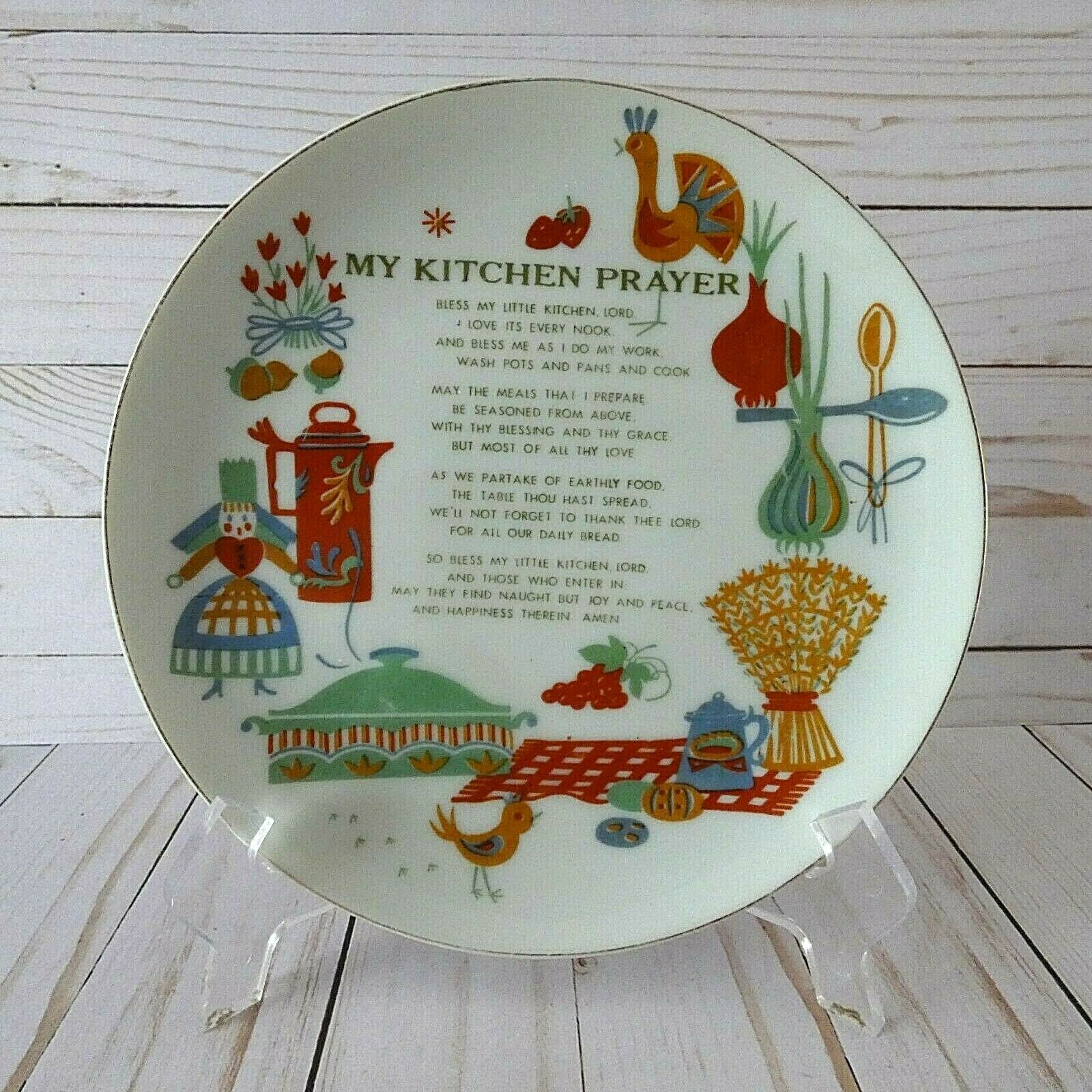 Napco Plate My Kitchen Prayer Hand Painted Original China 1m5293 8 Inch