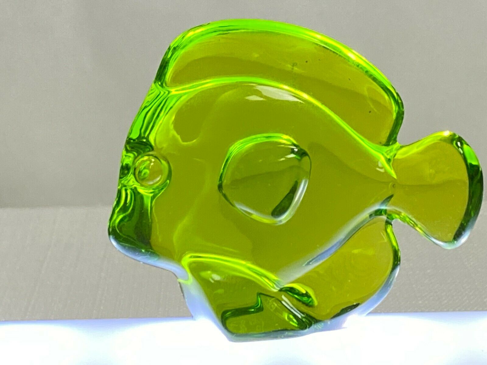 Baccarat Crystal Lucky Fish Green France Signed BACCARAT Crystal Figurine