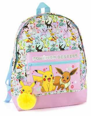 Pokemon Backpack Pikachu Eevee Besties Pink Glitter Bag One Size
