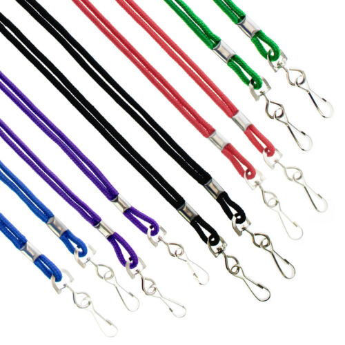 10 Premium Round ID Badge Neck Lanyards for Card Holders & Name Tags -J Hook 36