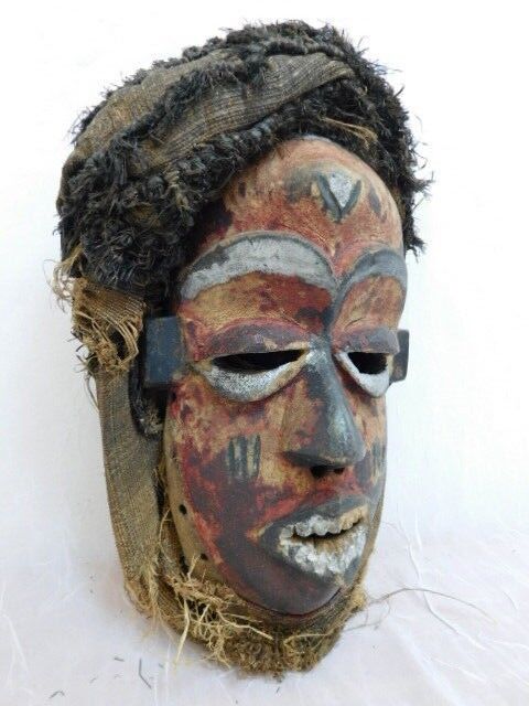 ANTIQUE AFRICAN TRIBAL MASK JUTE IS FRAGILE VERY UNIQUE