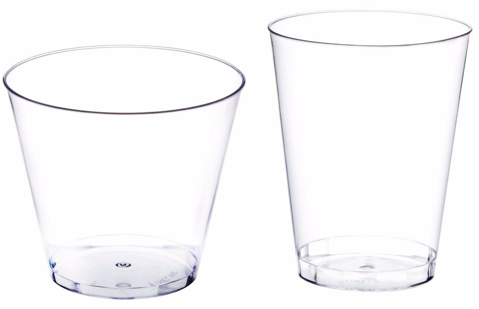 Clear Disposable Hard Plastic Cups- 5 Sizes - Rigid Tumbler Glasses Bar Catering