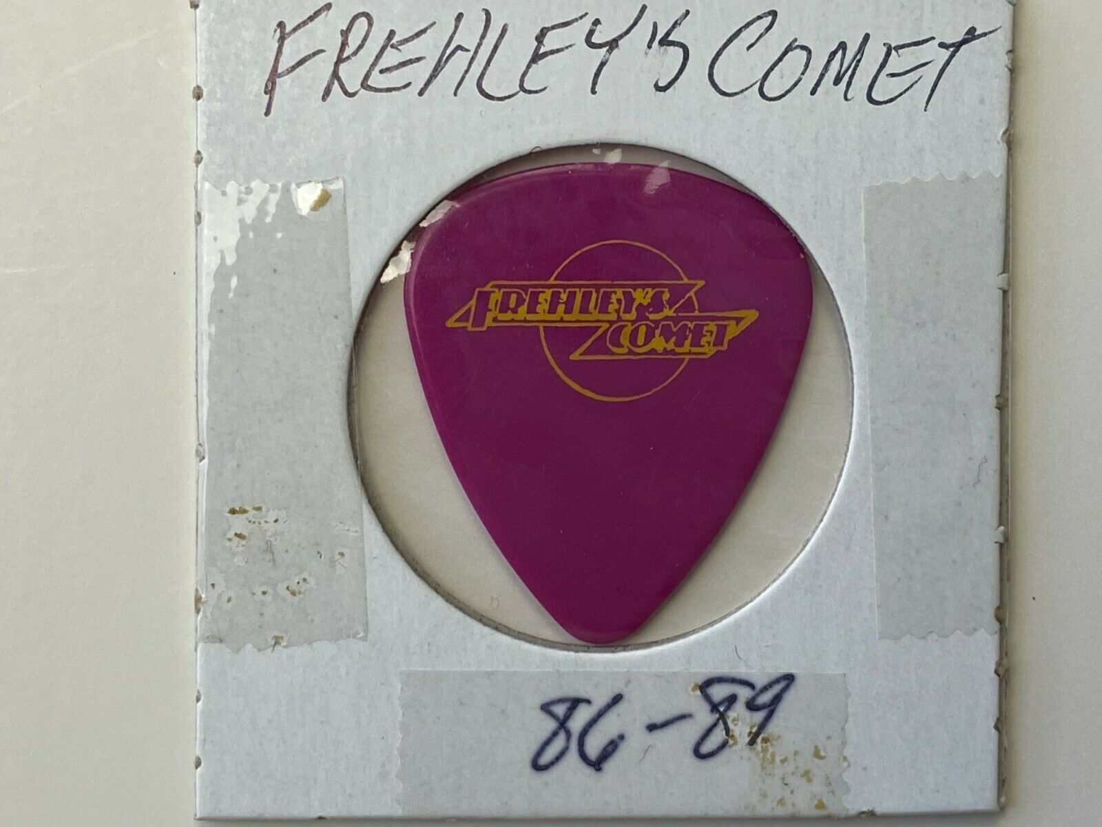Kiss Ace Frehley Solo Band Guitar Pick Frehley's Comet Berry Yellow Lettering
