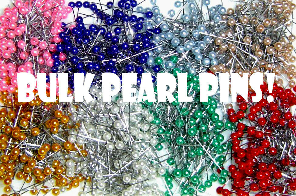 Bulk Pearl Craft Pins - 10 Boxes/1,440 Pins -  Free Shipping + U Choose Colors