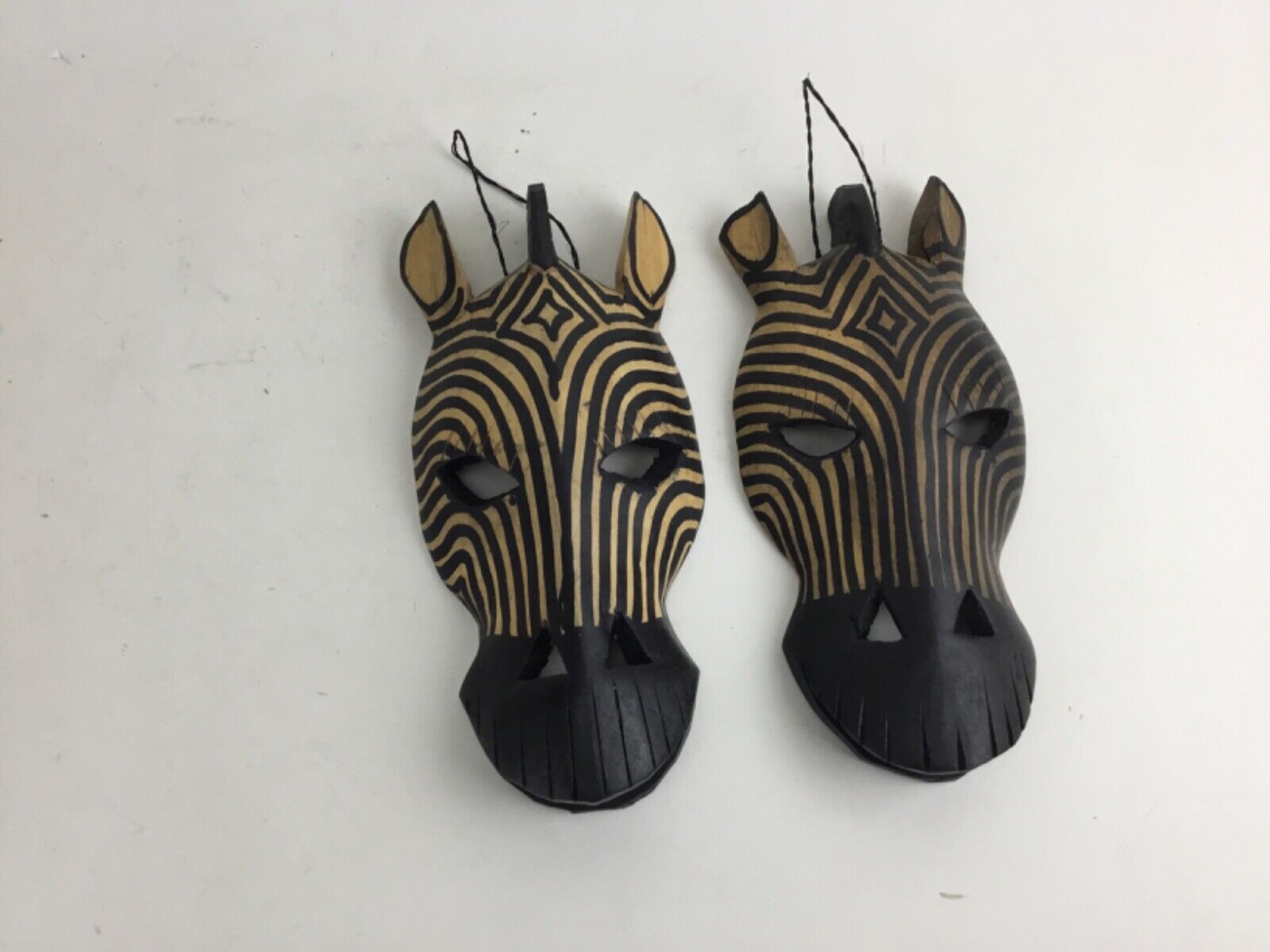 * Zebra mask * wood wall art * hand carved from Kenya * set of 2