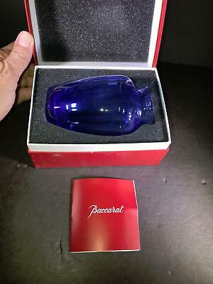 W) Baccarat Cobalt Blue 4" Vase In Box With Papers
