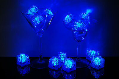 Set of 12 Litecubes Brand 3 Mode BLUE Light up LED Ice Cubes