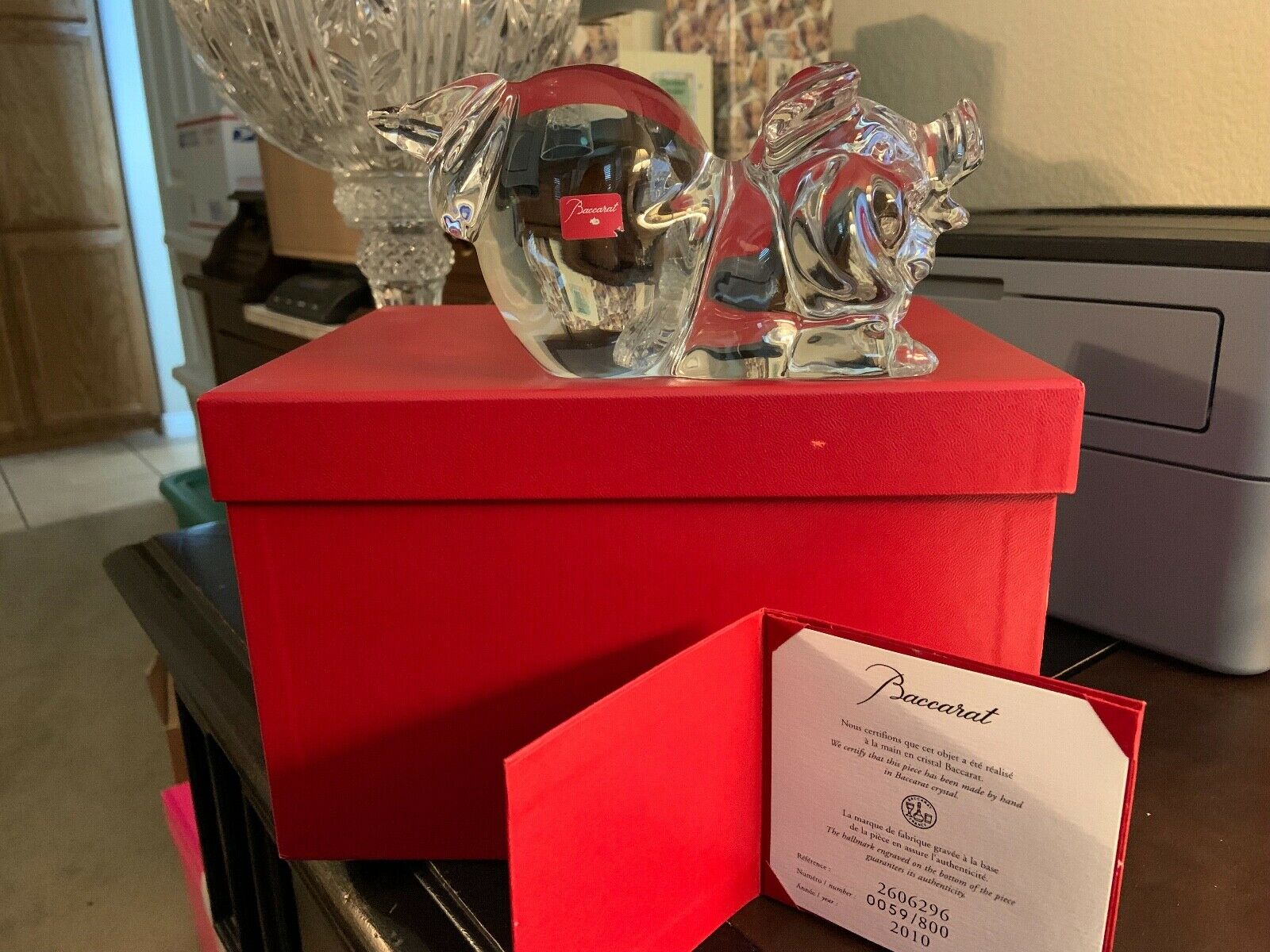 Baccarat Bellagio Zodiac (rarest) Year Of The Pig Mint In Box With Certificate