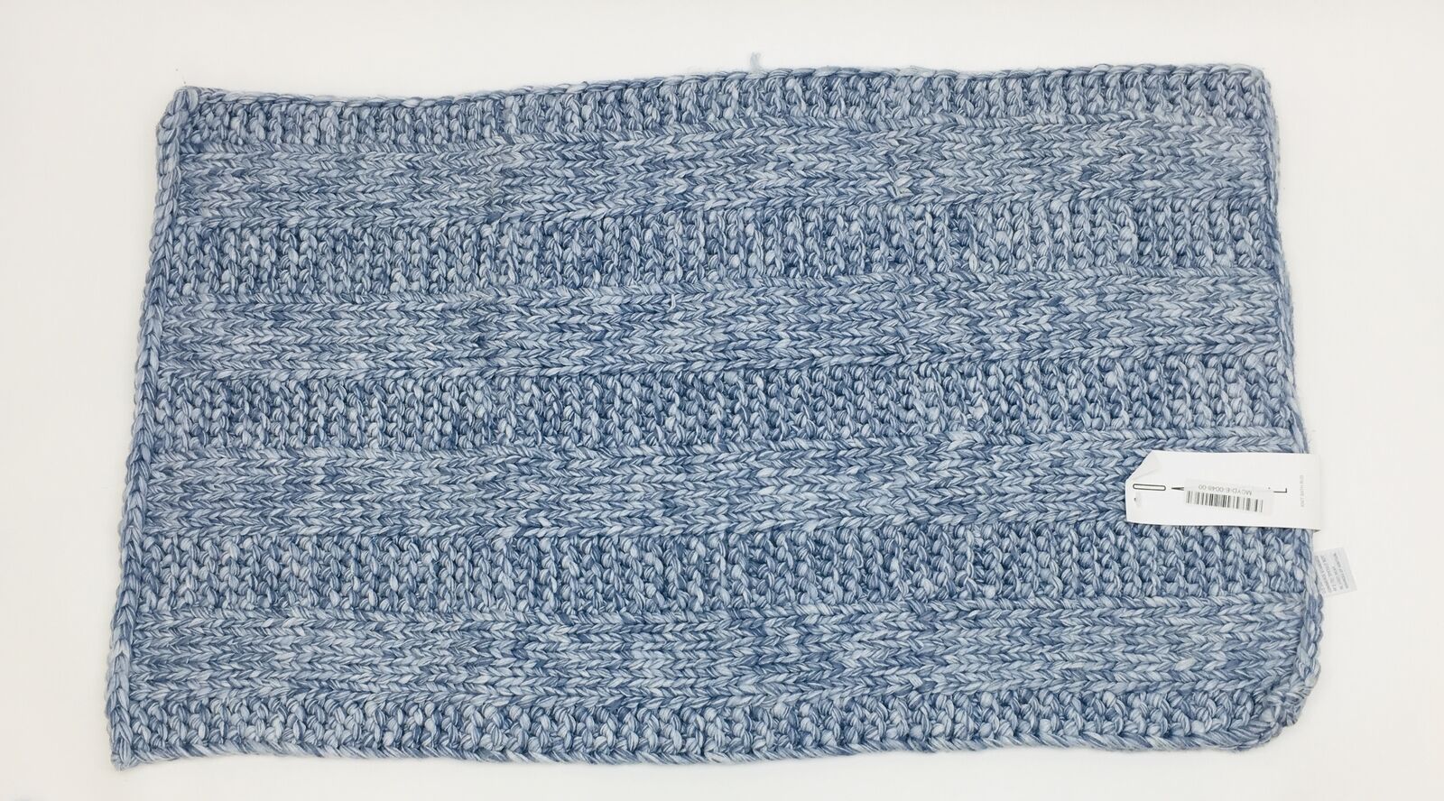 Oake 100% Turkish Cotton Knit Bath Rug, Blue 20”x 32” - New