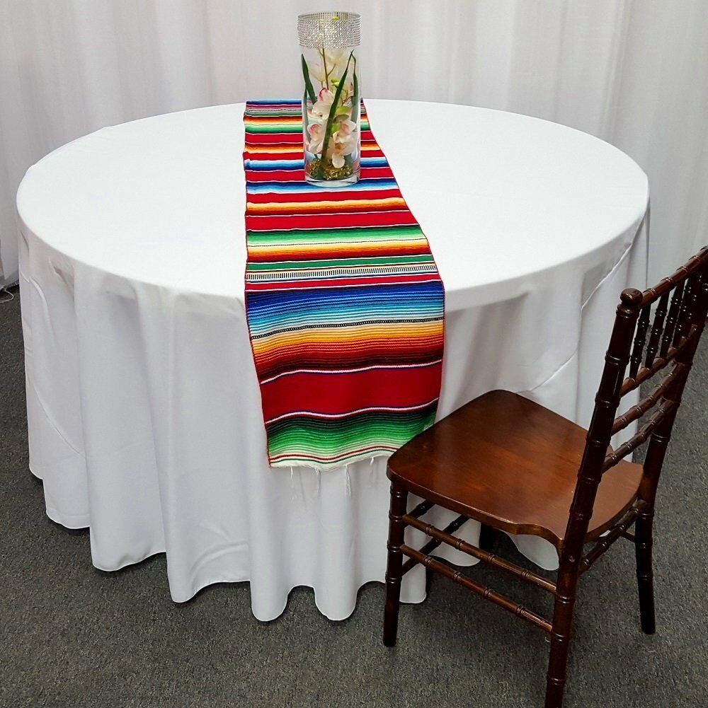 Mexican Serape Table Runner 15" X 84" Saltillo Sarape Wedding Party Made In Usa